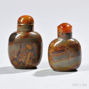 Two Puddingstone Snuff Bottles