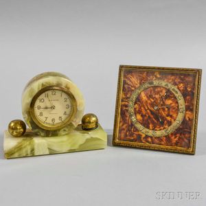 Green Onyx New Haven and Marbled Zenith Desk Clocks