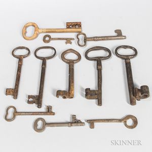 Eleven Various Steel and Iron Keys