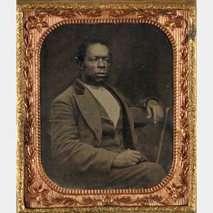 Ambrotype Depicting a Seated African American Man