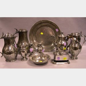 Eleven Pieces of Assorted Pewter Hollowware