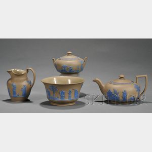 Four Wedgwood Drabware Teawares