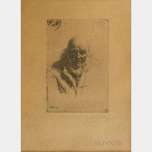 Anders Zorn (Swedish, 1860-1920) Elderly Man with Beard
