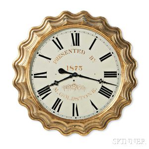 E. Ingraham & Co. 32-inch Presentation "Corrugated" Gilt Gallery Clock