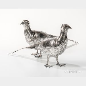 Pair of German .800 Silver Pheasants