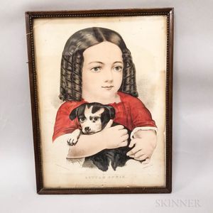Framed Currier & Ives Lithograph Little Annie
