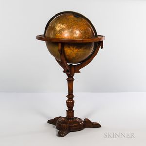 Large Antique Weber Costello Co. Floor Model Globe