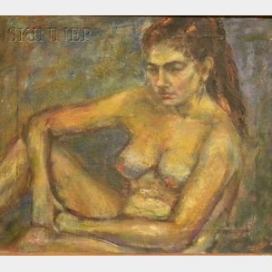 Minna Karen (American, fl. 1920-2005) Portrait of a Reclining Nude