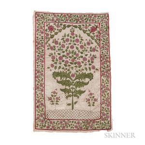 Mughal Embroidered Prayer Rug