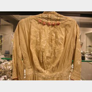 Victorian Silk Embroidered and Lace Embellished Day Dress