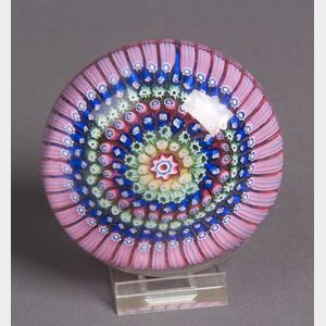 White Friars Millefiore Glass Paperweight