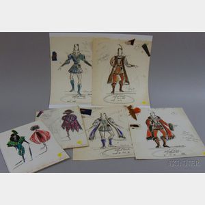 Twenty Unframed Broadway and Other Costume Designs