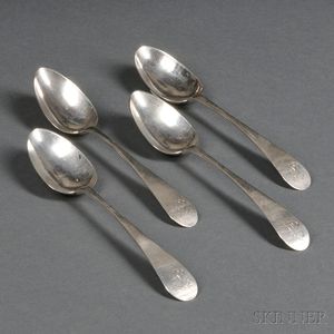 Four Coin Silver Soupspoons