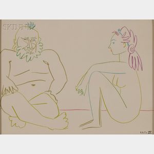 Pablo Picasso (Spanish, 1881-1973) Vieillard & Jeune Nue