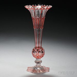 Ruby-to-Clear Glass Vase