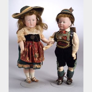 Two Kammer & Reinhardt Bisque Head Character Children