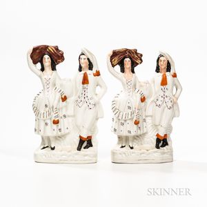 Pair of Staffordshire Figural Groups of a Couple
