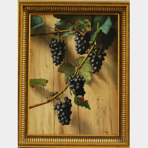 Attributed to Franklin Harrison Miller (American, 1843-1911) Still Life with Concord Grapes.