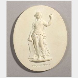 Wedgwood and Bentley Solid White Jasper Medallion of Polyhymnia