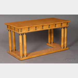 Russian Empire-style Karolean Birch and Brass-mounted Writing Table