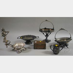 Five Late Victorian Silver-plated Table Items