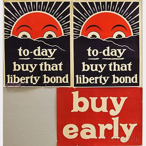 Two To-day buy that liberty bond WWI Lithograph Posters