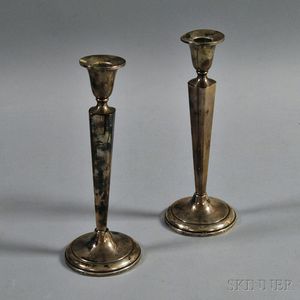 Pair of Sterling Silver Weighted Candlesticks