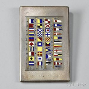 Gold-washed Sterling Silver and Enamel-decorated Cigarette Case
