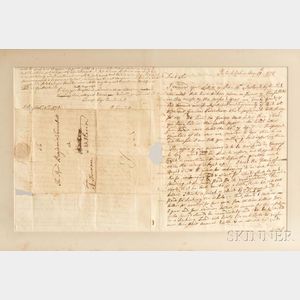 Sherman, Roger (1721-1793) Autograph Letter Signed, 18 August 1778 [and] Return Autograph Letter Signed by Benjamin Trumbull (1735-1820