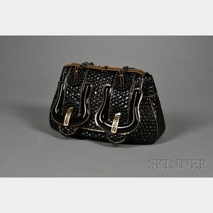 Black Patent Leather "B. Fendi" Handbag, Fendi