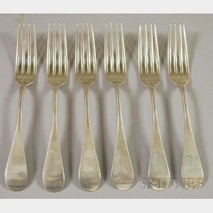 Set of Six Tiffany Sterling Silver Forks