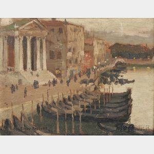 George Elmer Browne (American, 1871-1946) Evening in Venice
