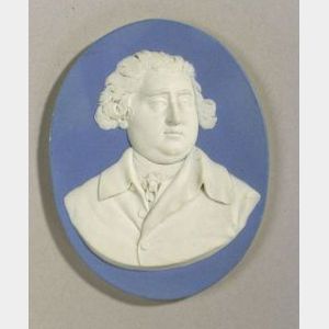 Wedgwood Blue Jasper Dip Portrait Medallion of Charles James Fox