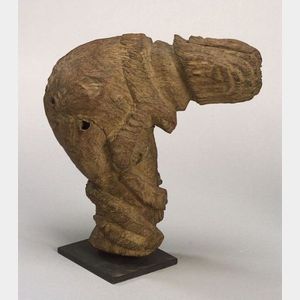 African Carved Wood Burl Hermaphrodite Figure