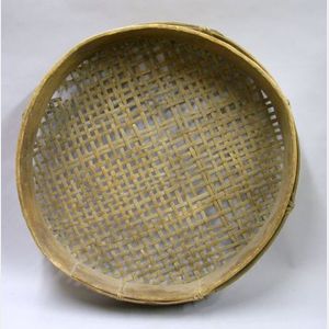 Large Wooden and Woven Splint Cheese Strainer
