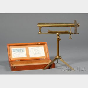 Lacquered Brass Level with Inclinometer by Henry A. Thompson
