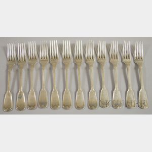 Set of Twelve Continental .800 Silver Forks
