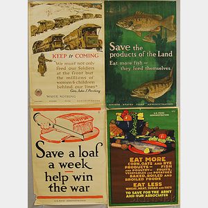 Four Rations-related WWI Lithograph Posters