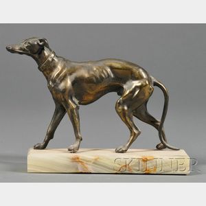 Patinated Metal Figure of a Hound