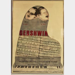 Framed Larry Rivers Gershwin Exhibition Poster