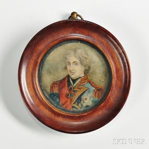 Miniature Watercolor Portrait of Admiral Lord Nelson