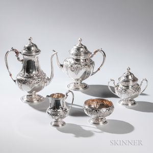 Five-piece Ellmore Sterling Silver Tea and Coffee Service