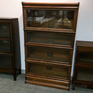 Globe-Wernicke Glazed Oak Four-stack Barrister Bookcase