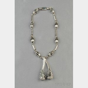 Mexican Sterling Silver Pendant Necklace, Salvador Teran