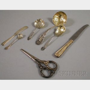 Seven Pieces of Sterling Silver Flatware and Serving Items