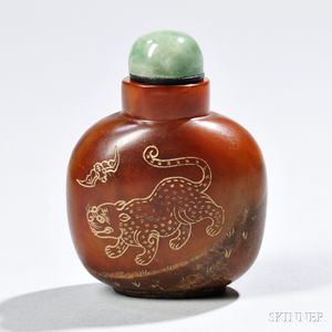 Flattened Rounded Square Resin Snuff Bottle