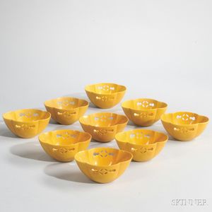 Nine Eiraku Hozen (1795-1864) "Mukozuke" Bowls
