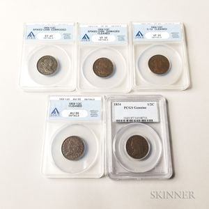Five Draped Bust and Classic Head Half Cents