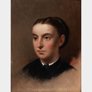 American School, 19th Century Portrait Head of a Woman, Possibly Sarah Margaret Fuller