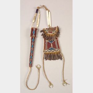 Southern Plains Beaded Leather Strike-a-Lite and Awl Case